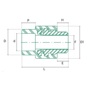 Diagrama PP-R Conector macho 1