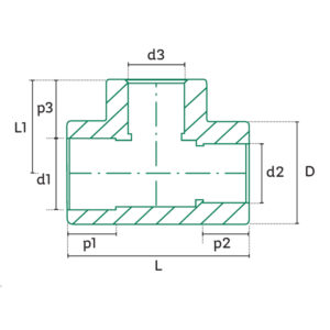 Diagrama PP-R Tee reducida extrema