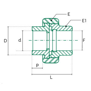 Diagrama PP-R Tuerca unión mixta 1