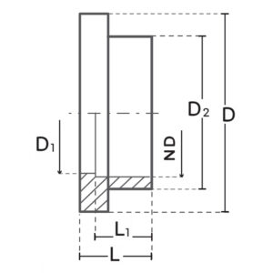 Diagrama PPR-CT Buje plástico para Brida (Fusión a socket) 1