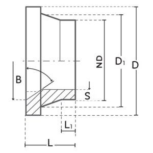 Diagrama PPR-CT Buje plástico para Brida (Fusión a socket) 2