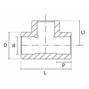 Diagrama PPR-CT Tee (Fusión a socket) 1 