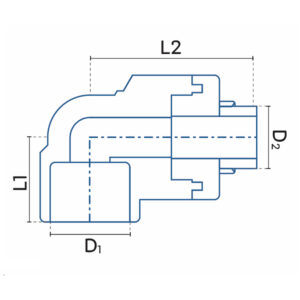 Diagrama Aire Acondicionado Codo a 90° r.m. hexagonal pp