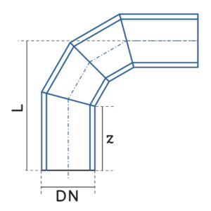 Diagrama Aire Acondicionado Codo soldar a tope a 90°